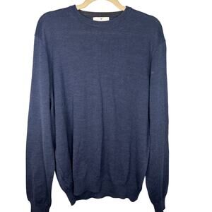 Toscano Firenze 100%  Merino Wool Sweater Men's Size Large Blue Preppy Italy